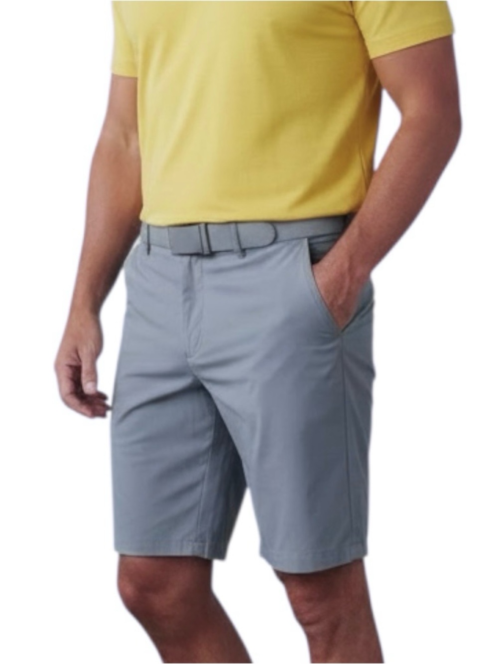 Graham Luxe Gray Golf Shorts Sz 44x10 Performance Stretch Flat Front Pockets